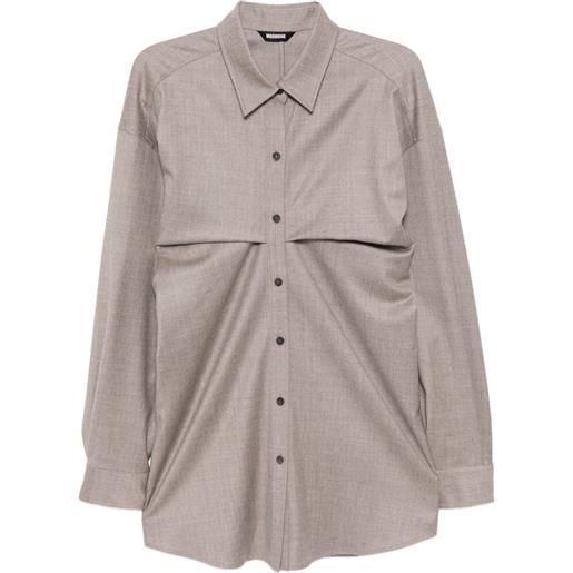 Moohong camicia plissettata - marrone