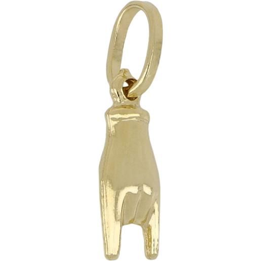 Ciondolo portafortuna scaramantico mano corna uomo pendente argento 925 smalto rosso argento 925 smalto a fuoco gioiello uomo ragazzo scaramanzia lunghezza cm 2 circa