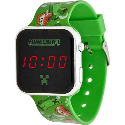 Orologio Minecraft A LED - Design Digitale Con Cinturino Stampa Ufficiale, Display Rosso - Foto 8