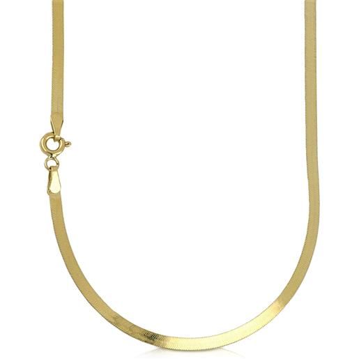 Only Faith Collana Piatta A Serpente In Acciaio Inox Dorato Donna Girocollo Catena C 567135