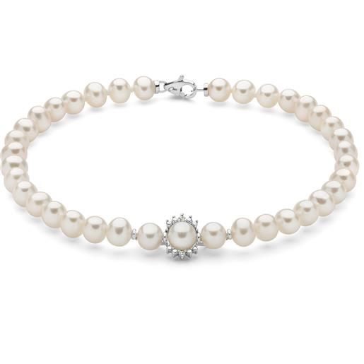 GAVU Bracciale Donna Perle D'Acqua Dolce E Tormalina Nera - Portafortuna Con Occhio Turco Oro - 4