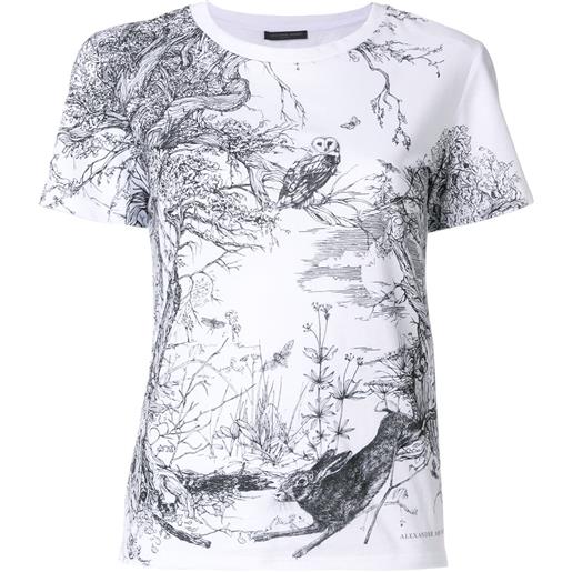 Alexander McQueen t-shirt stampata - bianco