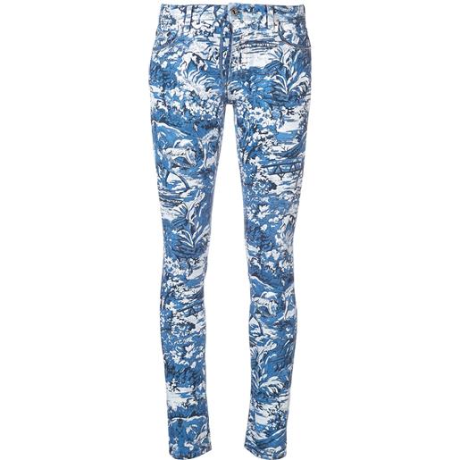 Off-White jeans skinny con stampa - blu