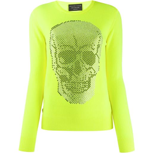 Philipp Plein maglione con strass - giallo