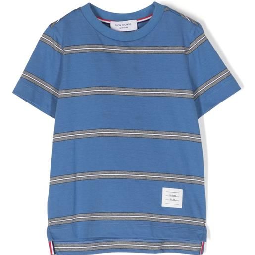 Thom Browne Kids t-shirt a righe - blu