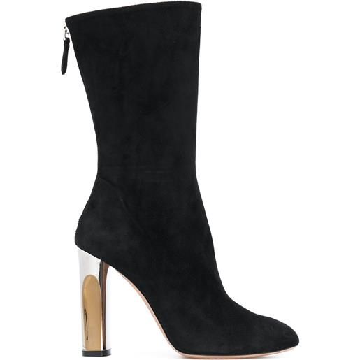 Alexander McQueen sculpted heel fitted boots - nero