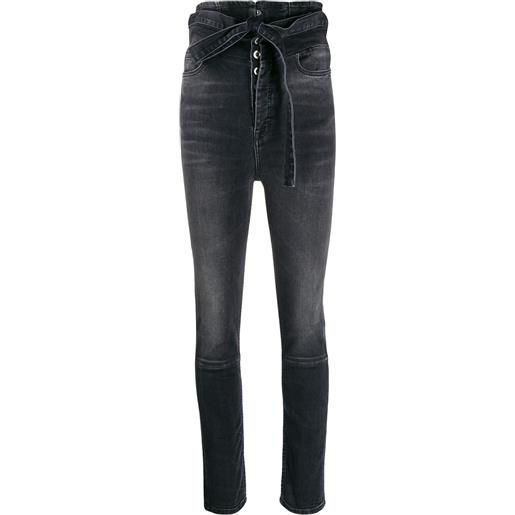 UNRAVEL PROJECT jeans skinny a vita alta - nero