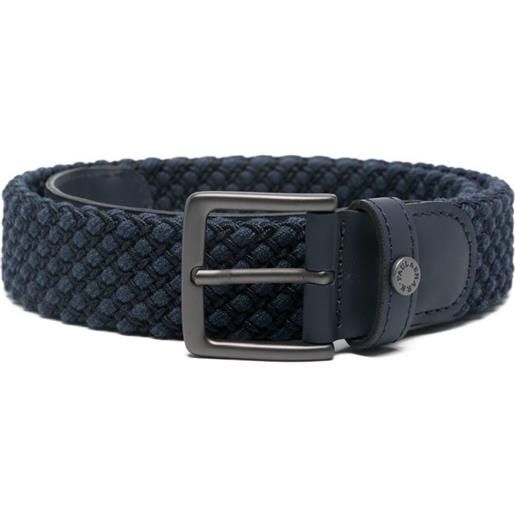 Paul & Shark cintura in pelle intrecciata - blu