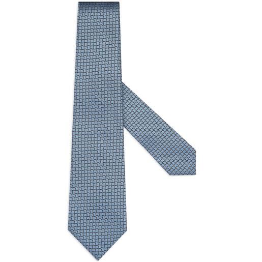 Zegna cravatta in seta con motivo geometrico - blu