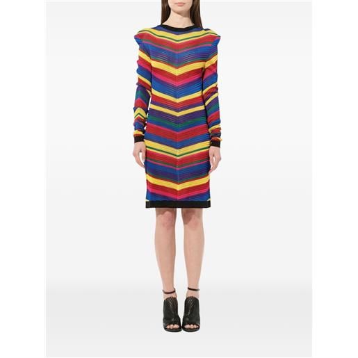 Balmain chevron knit dress - rosso