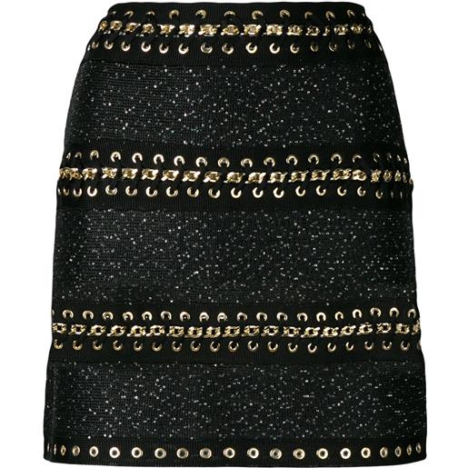 Balmain minigonna con catena - nero