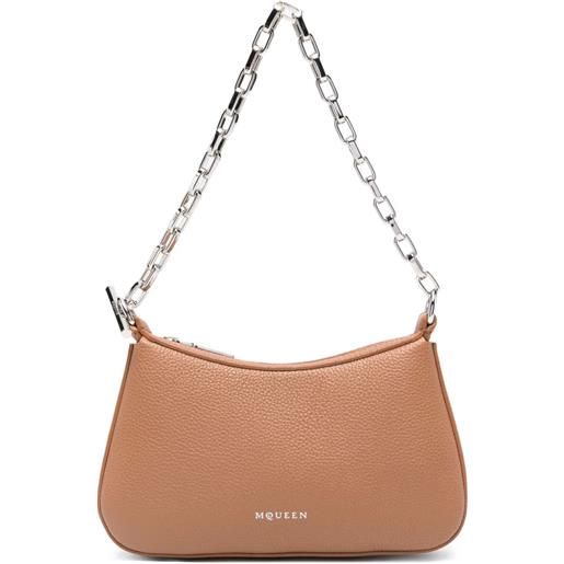 Alexander McQueen borsa a spalla mini con catena e cinturino a t - marrone