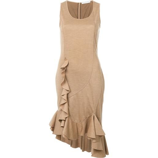 Givenchy abito longuette con ruches - marrone