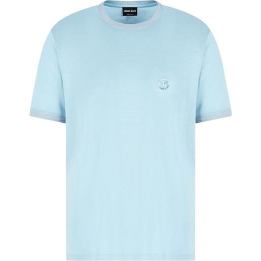Giorgio Armani t-shirt con logo ricamato - blu