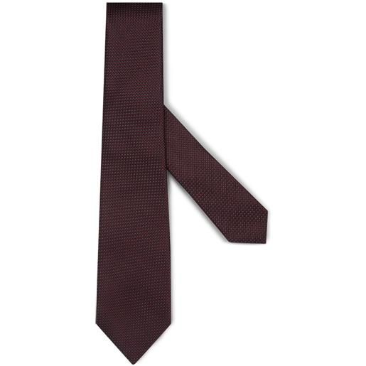 Zegna cravatta in seta con effetto jacquard - rosso