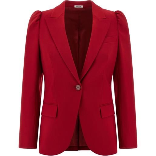 Alexander McQueen blazer monopetto con maniche a palloncino - rosso