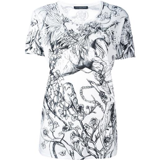 Alexander McQueen unicorn print t-shirt - bianco