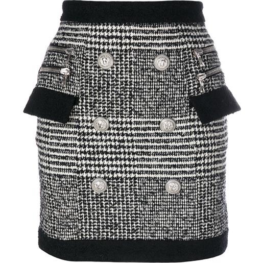 Balmain minigonna in tweed - nero