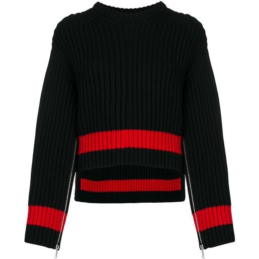 Alexander McQueen maglione con zip nelle maniche - nero