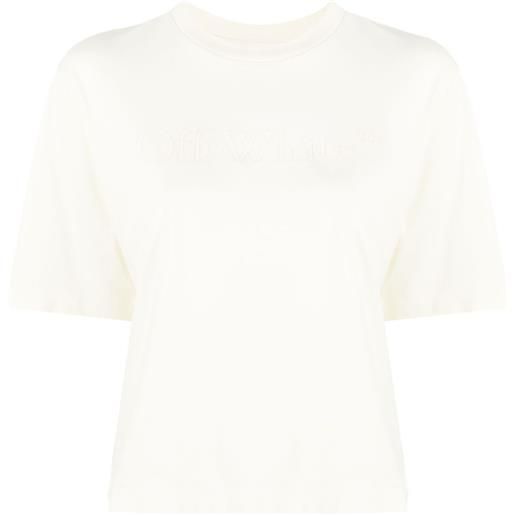 Off-White t-shirt con logo goffrato - toni neutri
