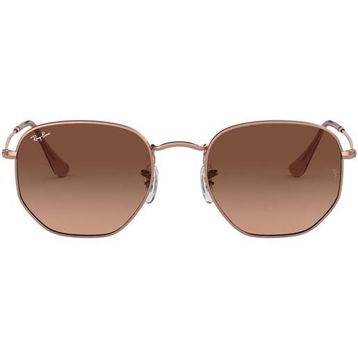 Ray-Ban occhiali da sole rb3548n 9069a5 hexagonal bronzo/marrone sfumato unisex
