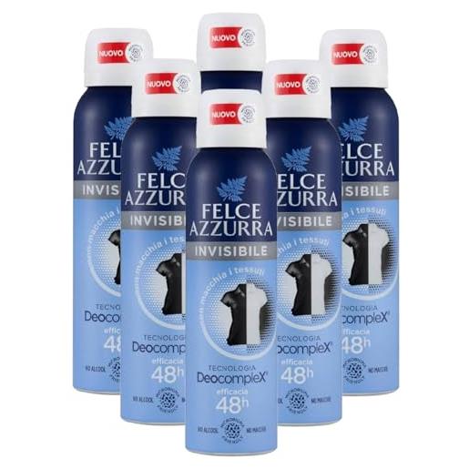 Felce Azzurra deodorante unisex spray skin care formula idracare con the bianco 48h 150 ml (6 unità)