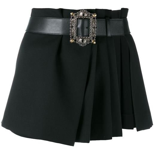 Alexander McQueen pleated wrap mini skirt - nero