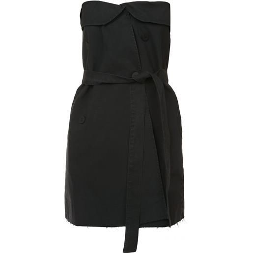 UNRAVEL PROJECT strapless belted mini dress - nero