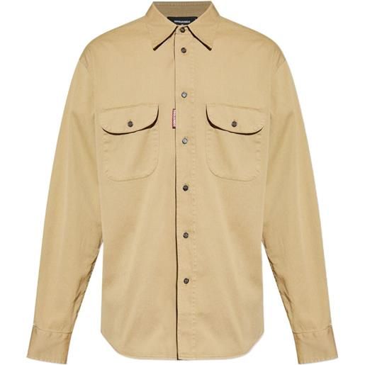 DSQUARED2 giacca-camicia con tasche - marrone