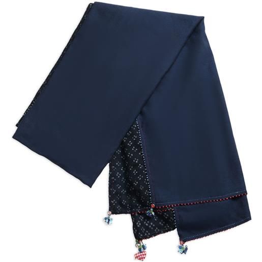 Pero beaded-embellished patterned scarf - blu