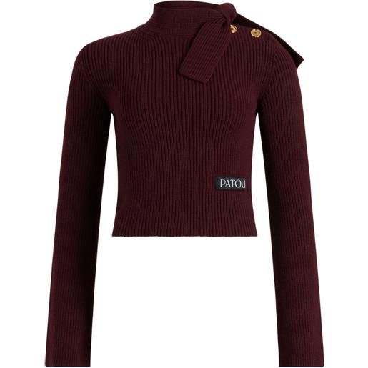 Patou maglione con collo a foulard - rosso