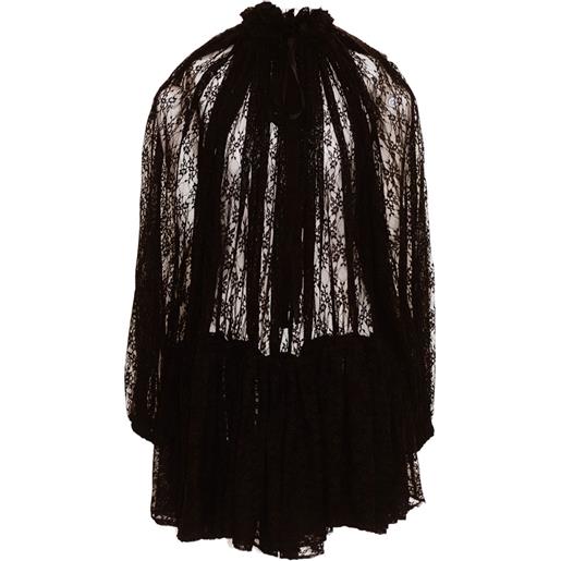 Patou abito corto in pizzo - nero