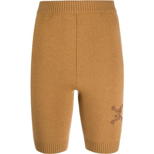 Off-White shorts con ricamo - marrone