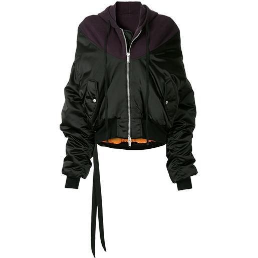 UNRAVEL PROJECT oversized hooded bomber jacket - nero