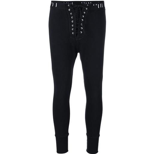 UNRAVEL PROJECT pantaloni skinny con lacci - nero