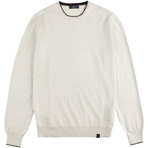 Fay maglione con scollo rotondo - bianco