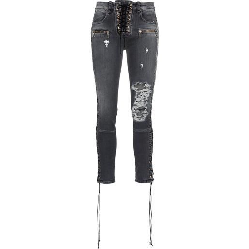 UNRAVEL PROJECT jeans skinny effetto vissuto - grigio