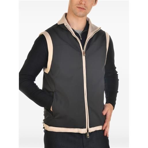 Kired gilet gange reversibile in cashmere - toni neutri