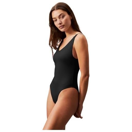 Calvin Klein donna costume da bagno scoop back one piece imbottitura estraibile, nero (black), xxl