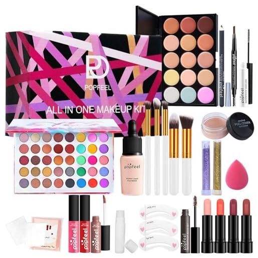 Hinourisha trucchi donna, set trucchi donna, trousse trucchi ragazza, set make up, con palette di ombretti, correttore, mascara, eyeliner, pennelli per makeup, natale, set regalo di compleanno a194