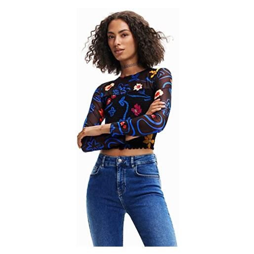 Desigual ts_sence 2000 t-shirt, nero, l donna