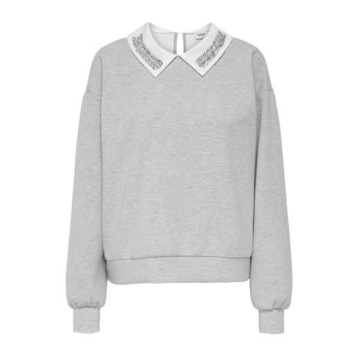 ONLY onlwillow l/s o-neck emb. Ub swt, nero, s donna