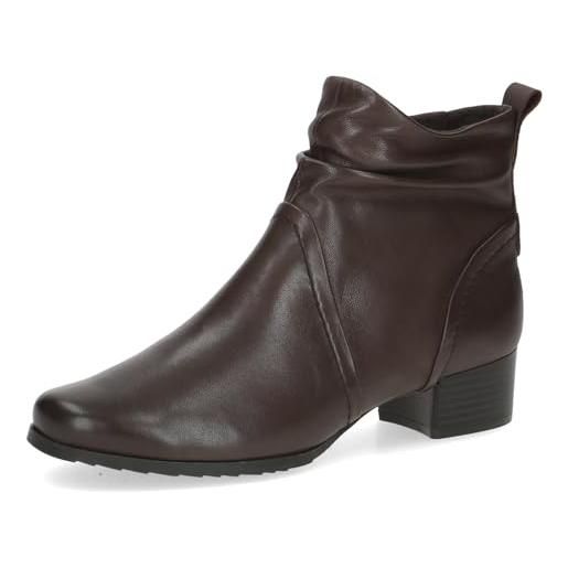 CAPRICE comfort stivaletti da donna in pelle larghezza h, marrone (dk brown nappa), 40 eu