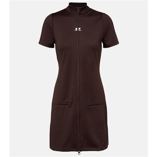 Courreges courrã¨ges abito corto in jersey interlock con zip