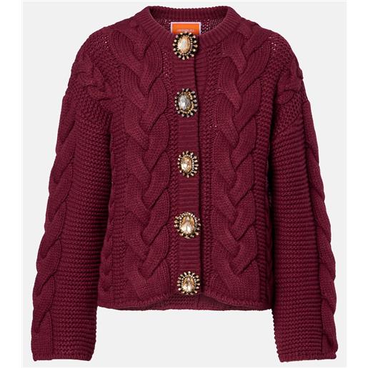 La DoubleJ cardigan portrait in misto lana con cristalli