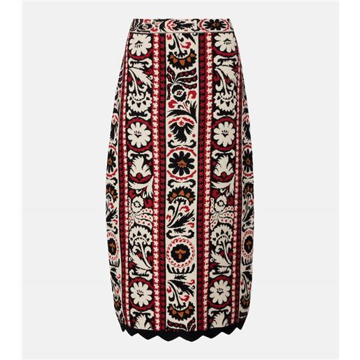 Farm Rio gonna midi tapestry stripes in jacquard