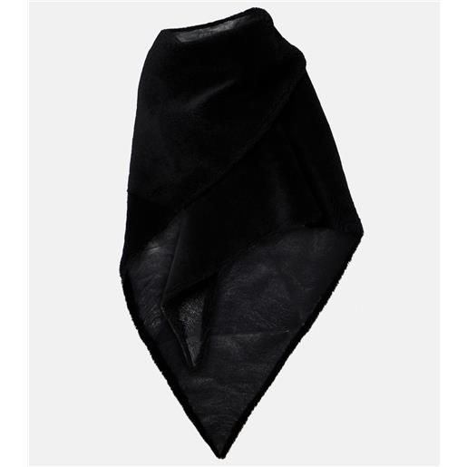 Balenciaga sciarpa in pelle con shearling