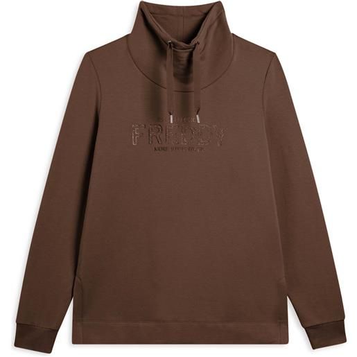 Freddy felpa sportiva da donna con spacchi laterali e logo frontale