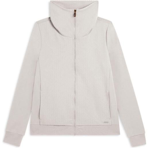 Freddy felpa donna full-zip con collo alto e inserti micro-trecce