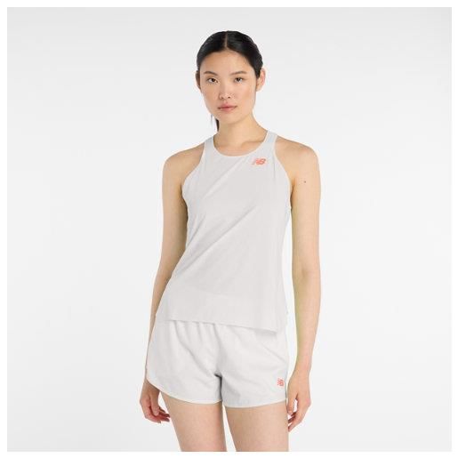 New Balance donna race day ultra light singlet in grigio, politessuto, taglia l